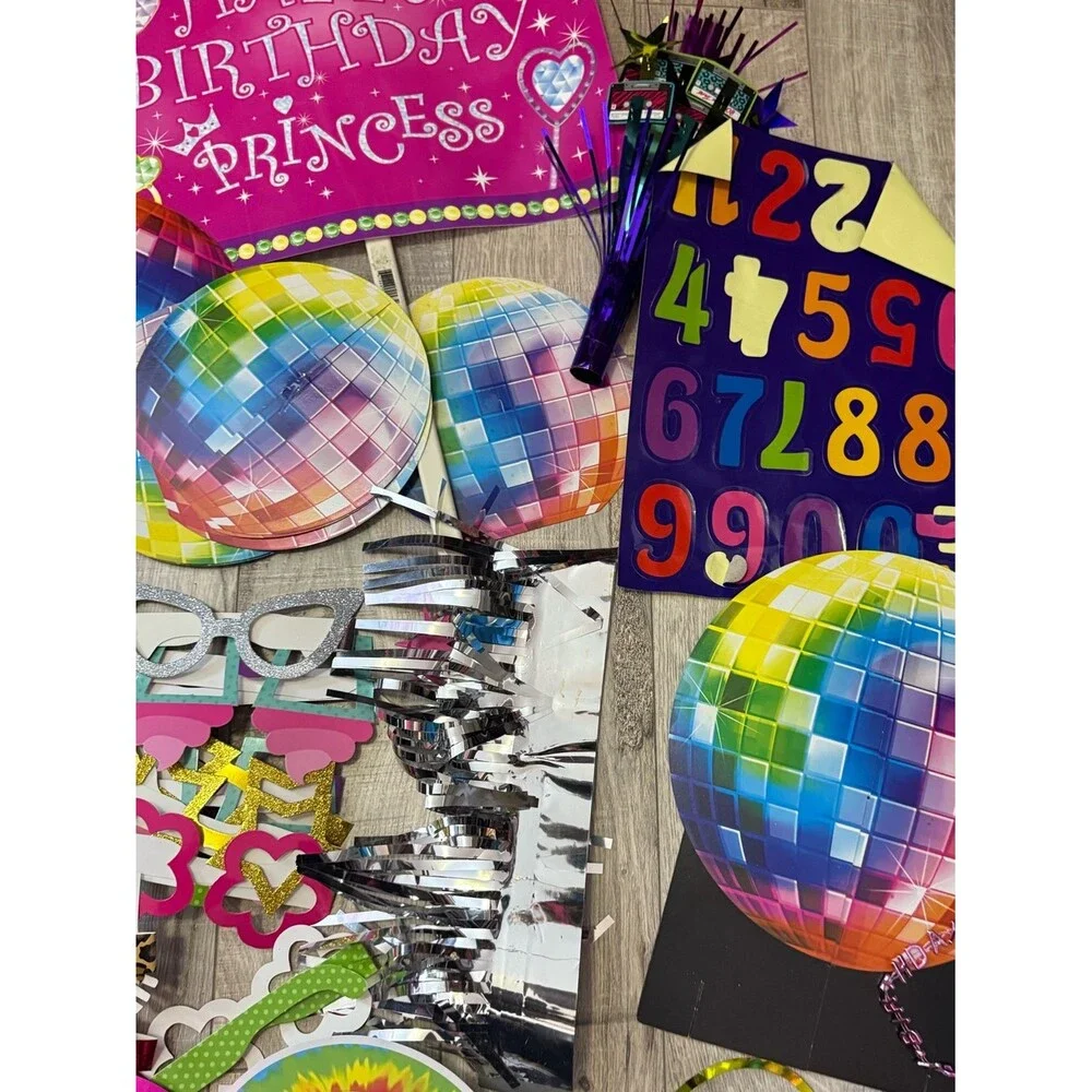 Party decor bundle Birthday Princess Multi-Color Party Decorations Set retro